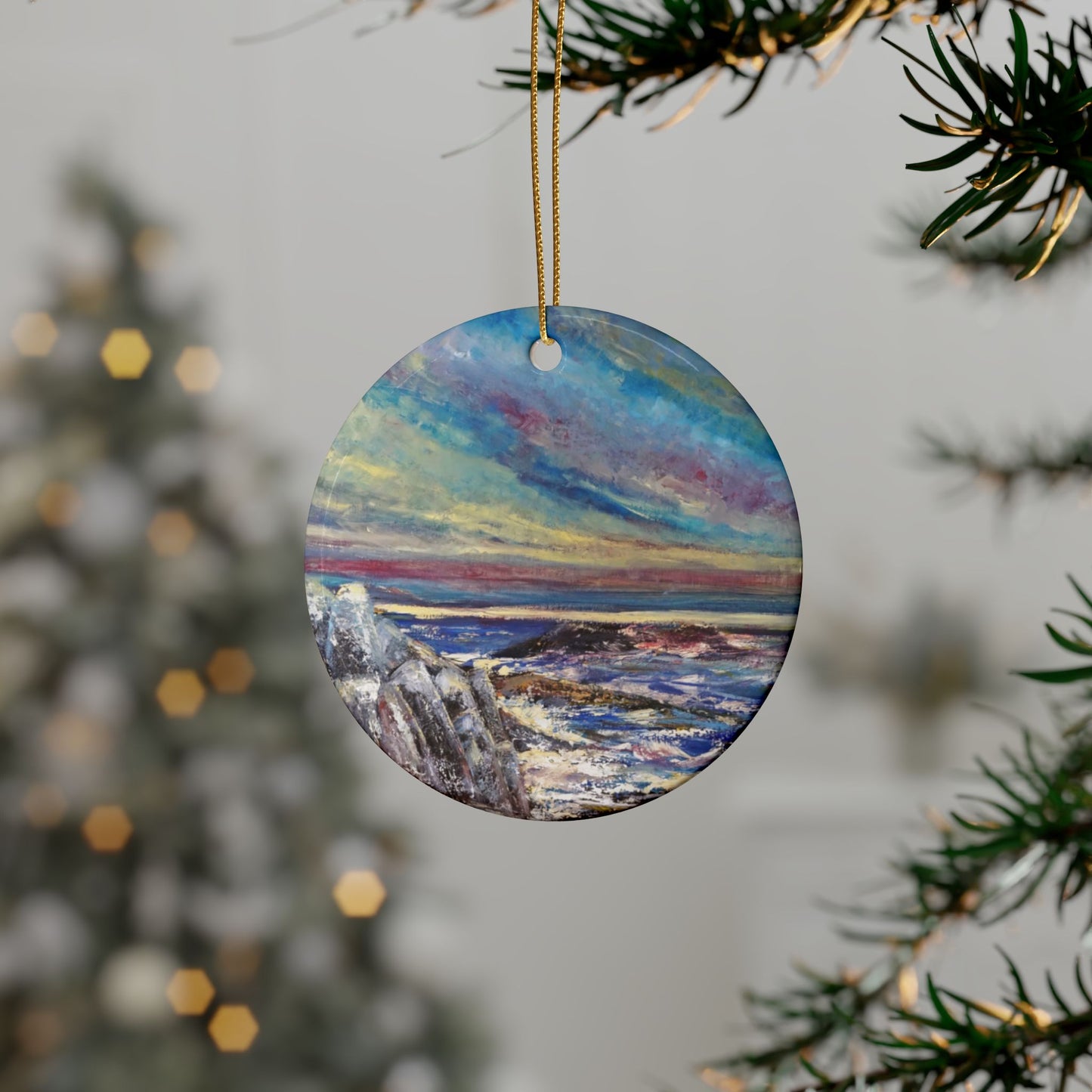 CERAMIC ORNAMENTS - SEASCAPE AT SUNDOWN
