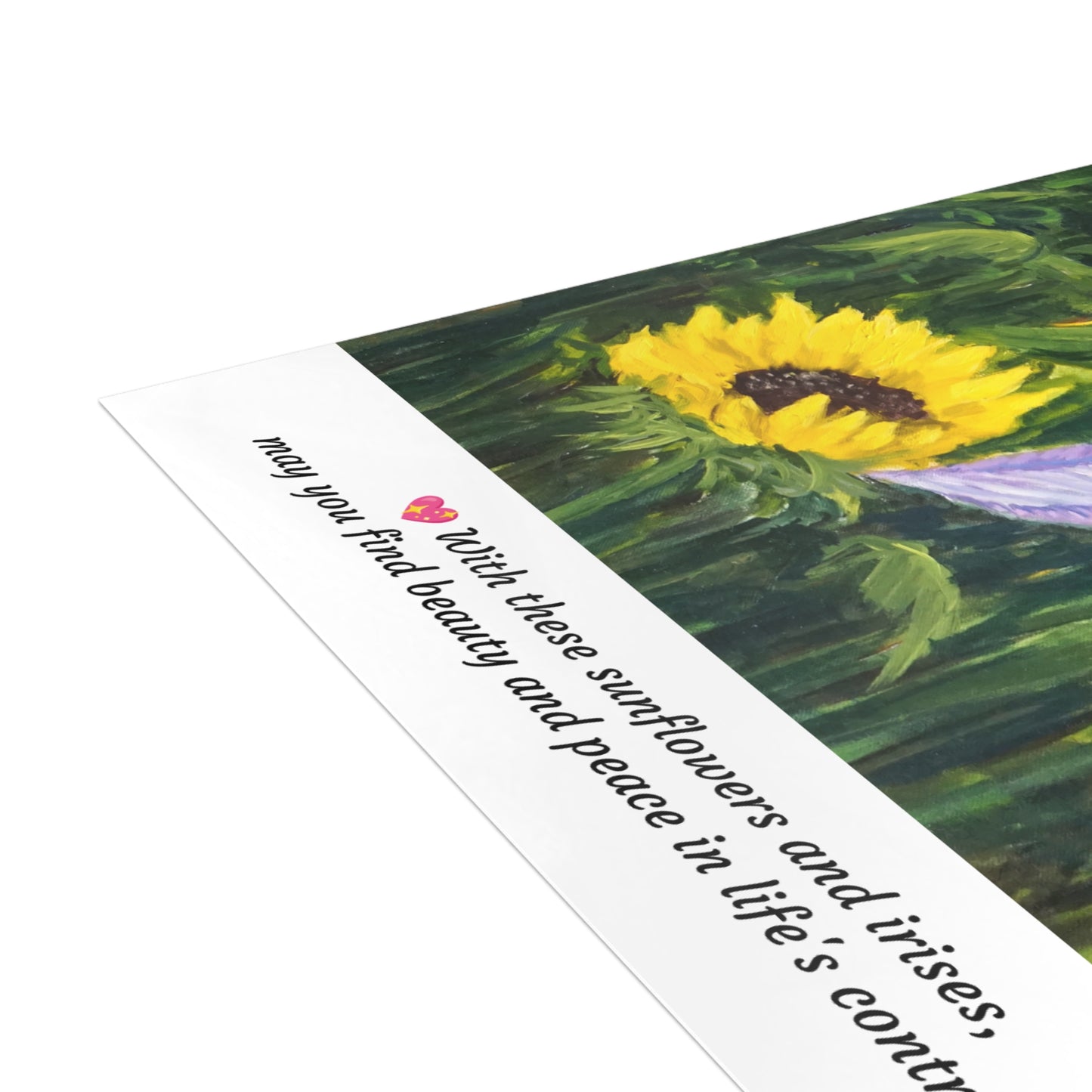 FINE ART POSTCARDS - IRIS AND SUNFLOWERS