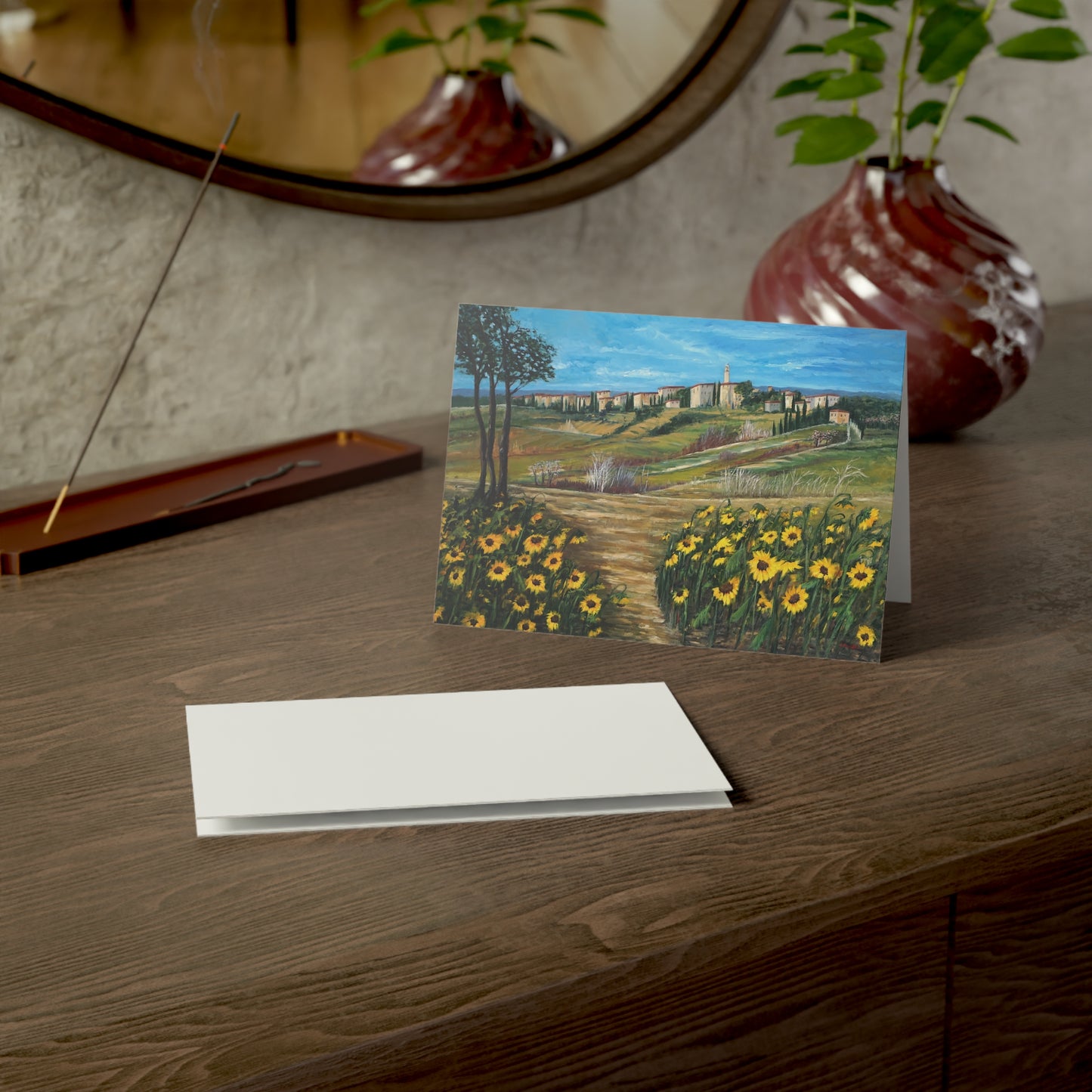GREETING CARDS (1, 10, 30, and 50pcs) - THE PATH THROUGH THE SUNFLOWER FIELD
