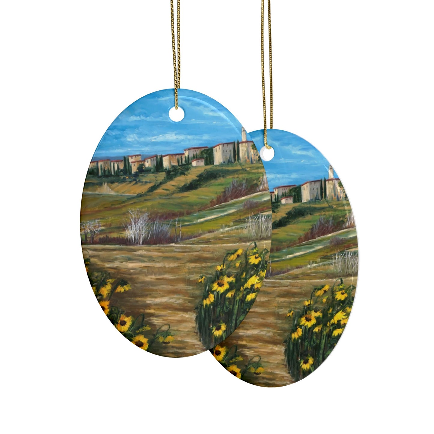 CERAMIC ORNAMENTS - THE PATH THROUGH THE SUNFLOWER FIELD