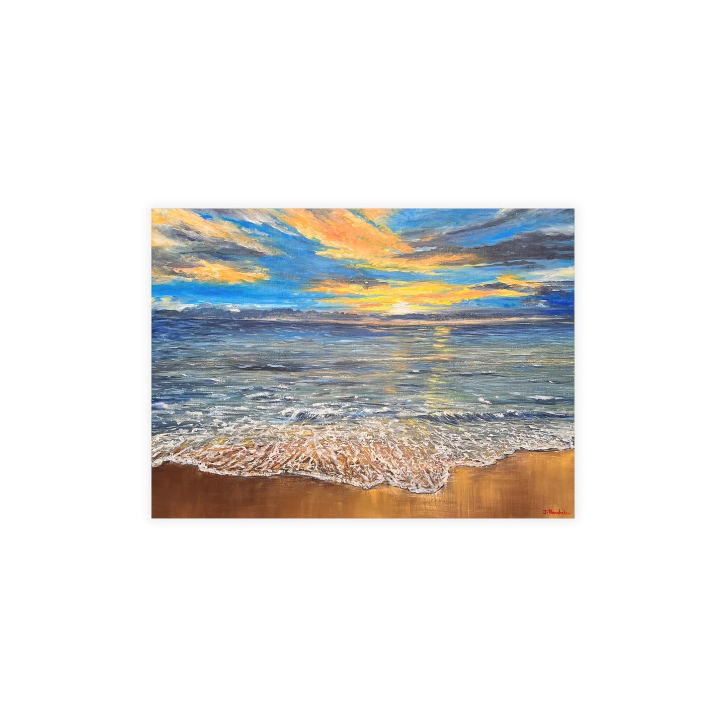 FINE ART POSTCARDS - GOLDEN HORIZON: EMBRACING HAWAII'S BREATHTAKING SUNRISE