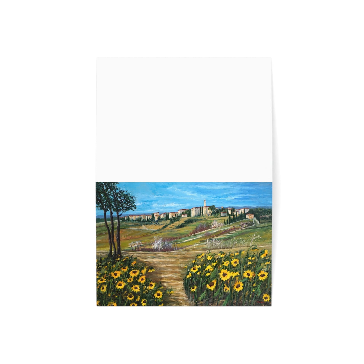GREETING CARDS (1, 10, 30, and 50pcs) - THE PATH THROUGH THE SUNFLOWER FIELD