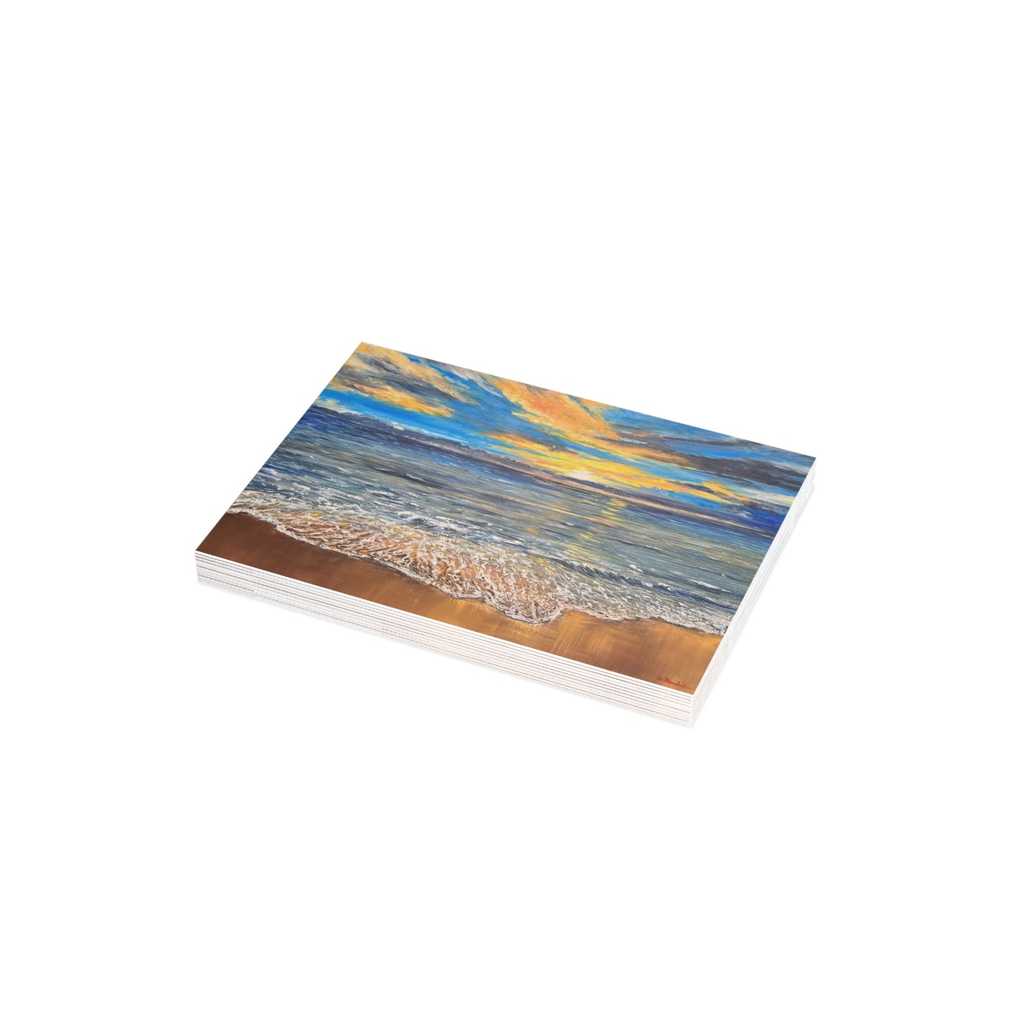 FINE ART POSTCARDS - GOLDEN HORIZON: EMBRACING HAWAII'S BREATHTAKING SUNRISE