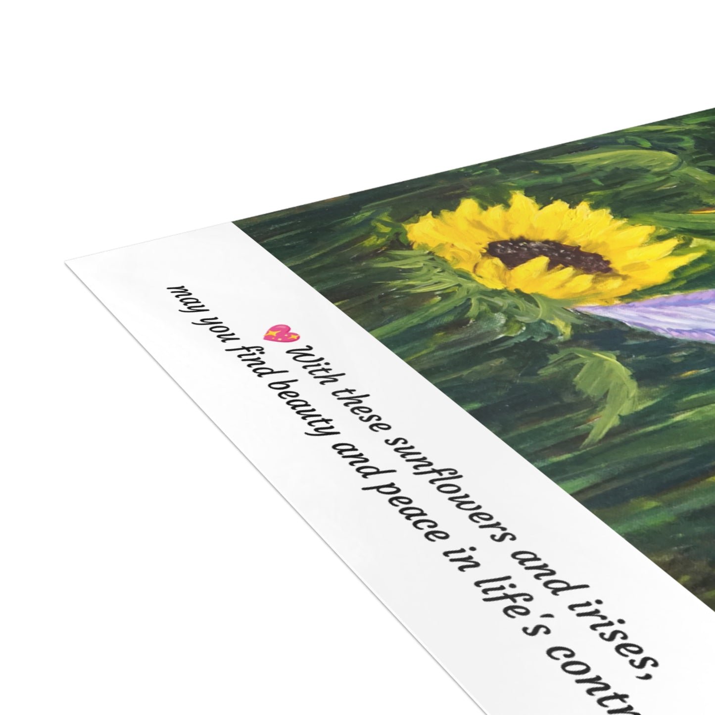 FINE ART POSTCARDS - IRIS AND SUNFLOWERS