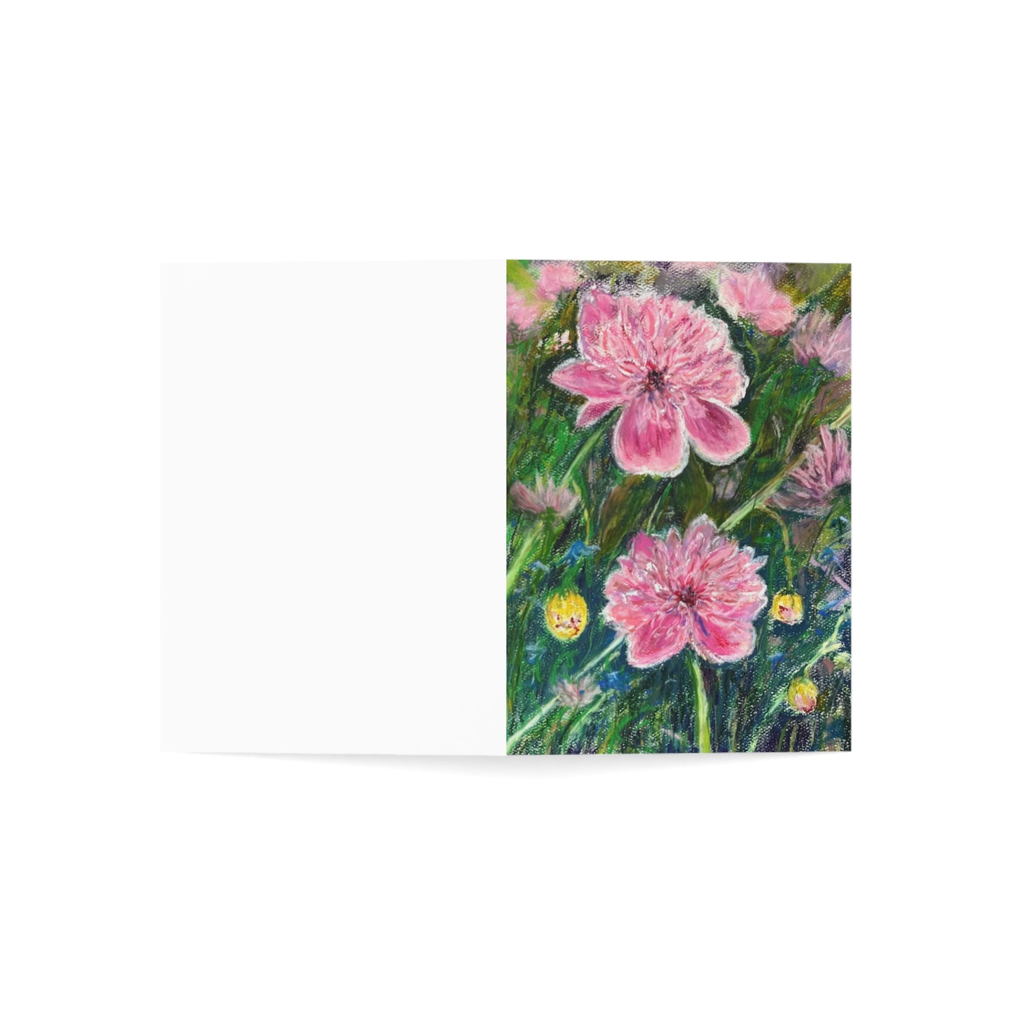 GREETING CARDS (1, 10, 30, and 50pcs) - PINK BLOSSOMS: VIBRANT BLOOM