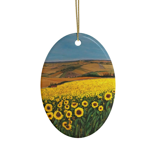 CERAMIC ORNAMENTS - SUNFLOWER FIELD OF TUSCANY