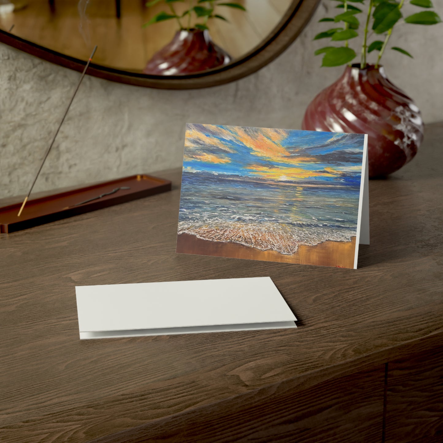 GREETING CARDS (1, 10, 30, and 50pcs) - GOLDEN HORIZON: EMBRACING HAWAII'S BREATHTAKING SUNRISE
