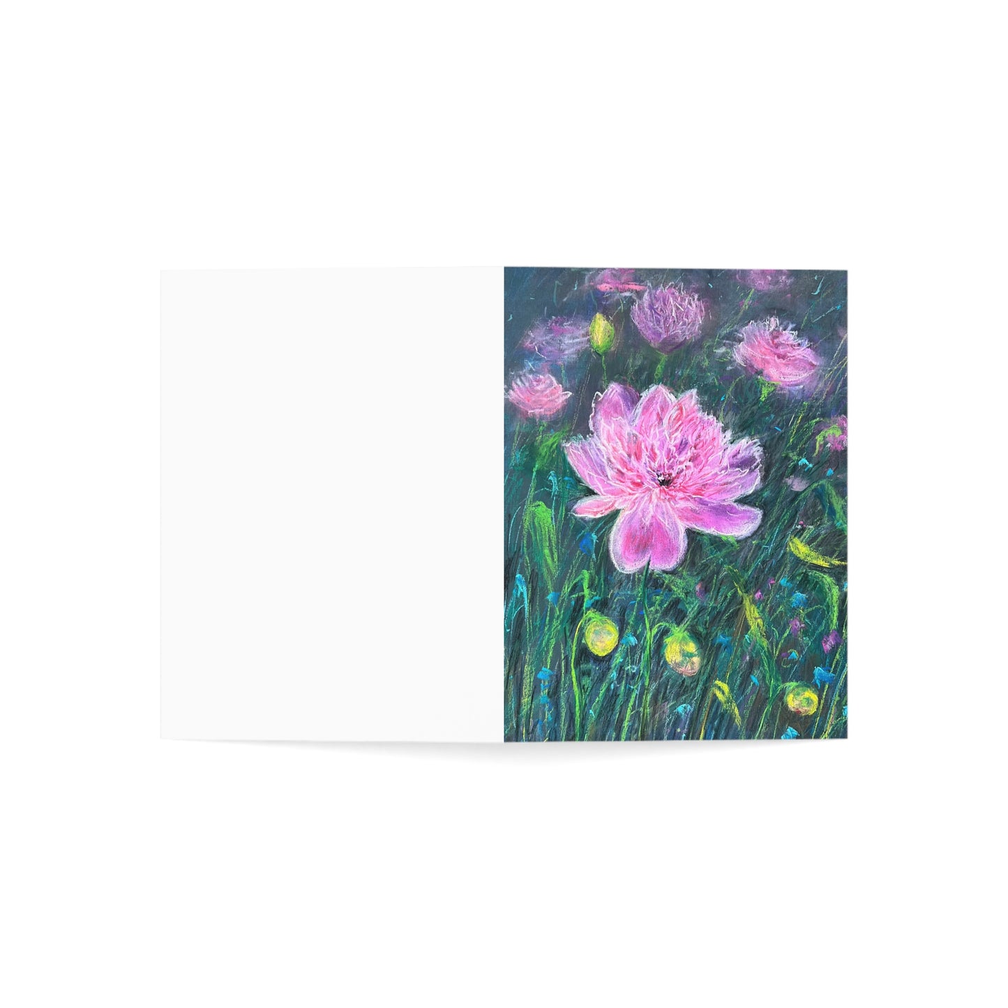 GREETING CARDS (1, 10, 30, and 50pcs) - PINK BLOSSOMS: SERENE ELEGANCE