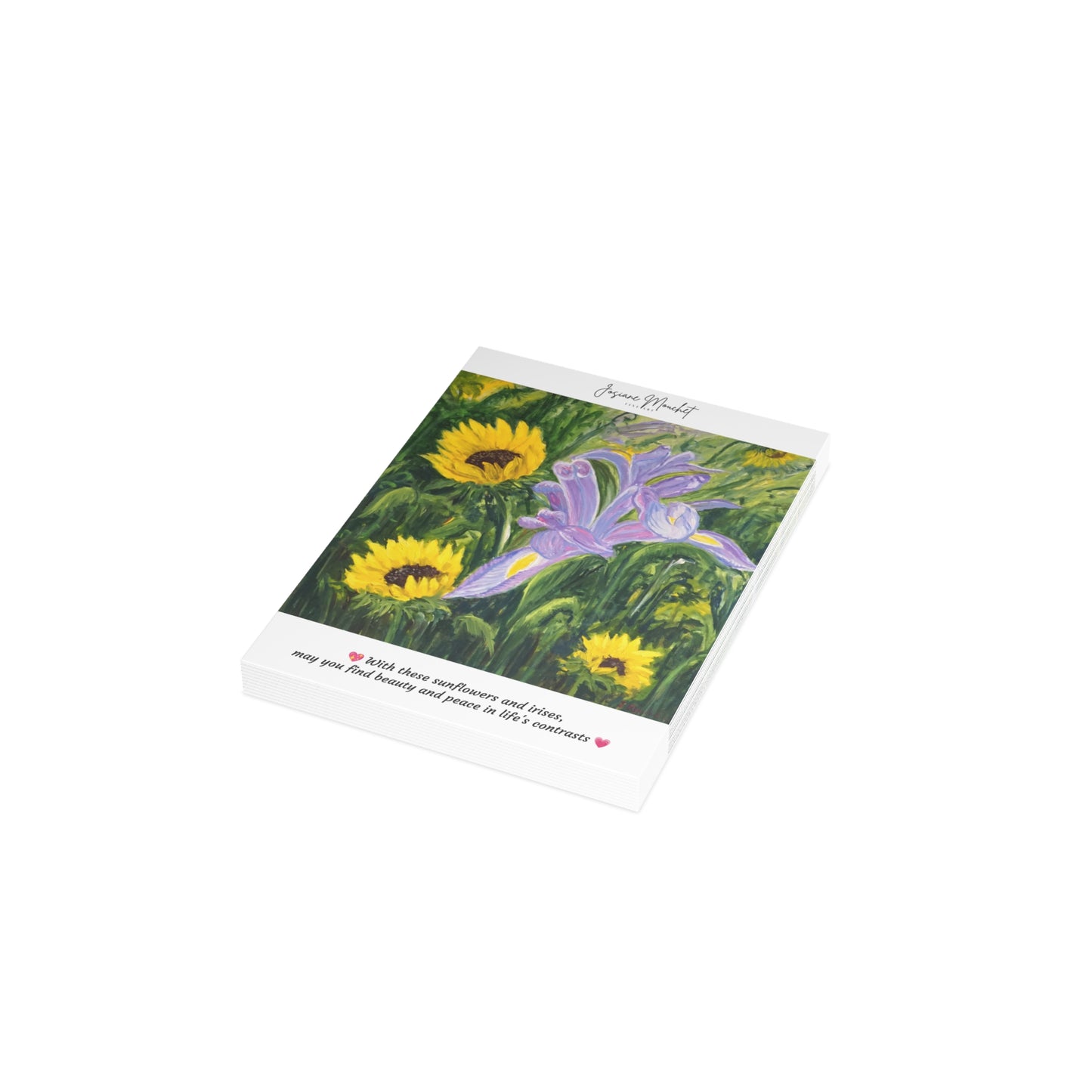 FINE ART POSTCARDS - IRIS AND SUNFLOWERS