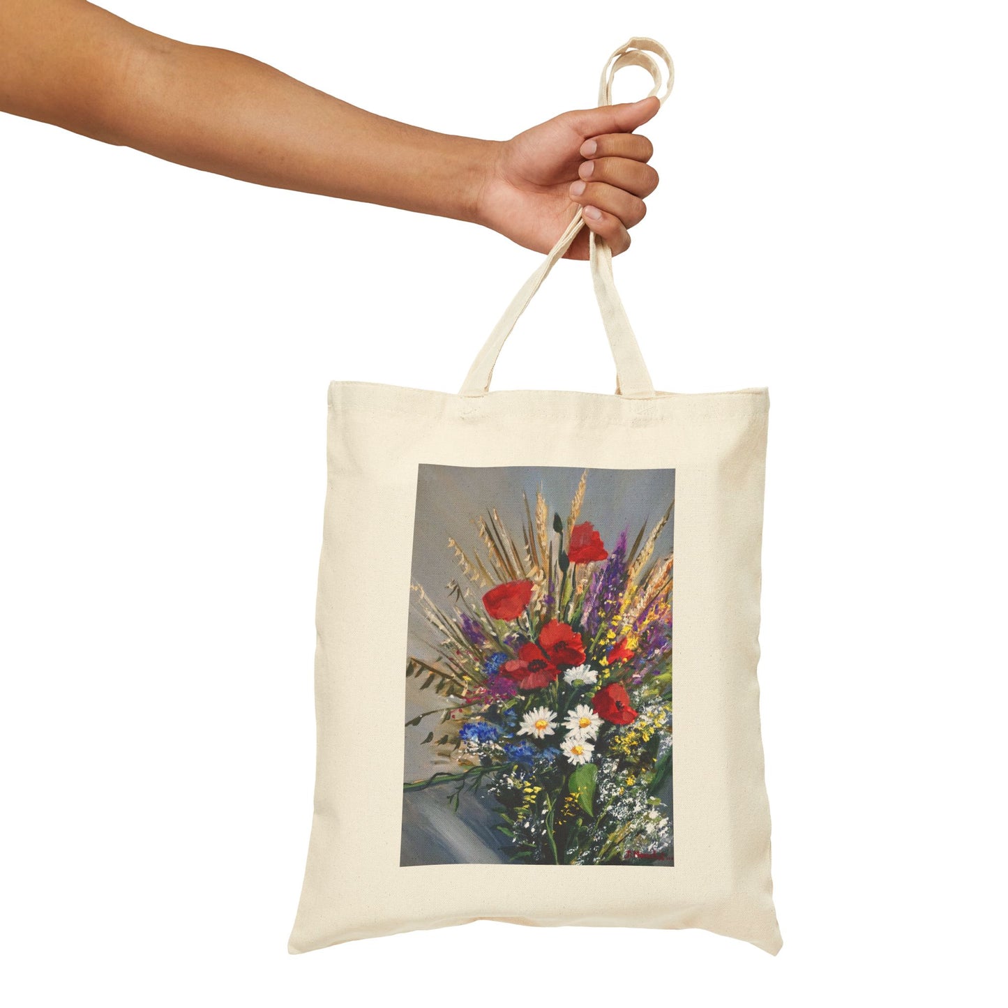 COTTON CANVAS TOTE BAG - BOUQUET OF WILD FLOWERS