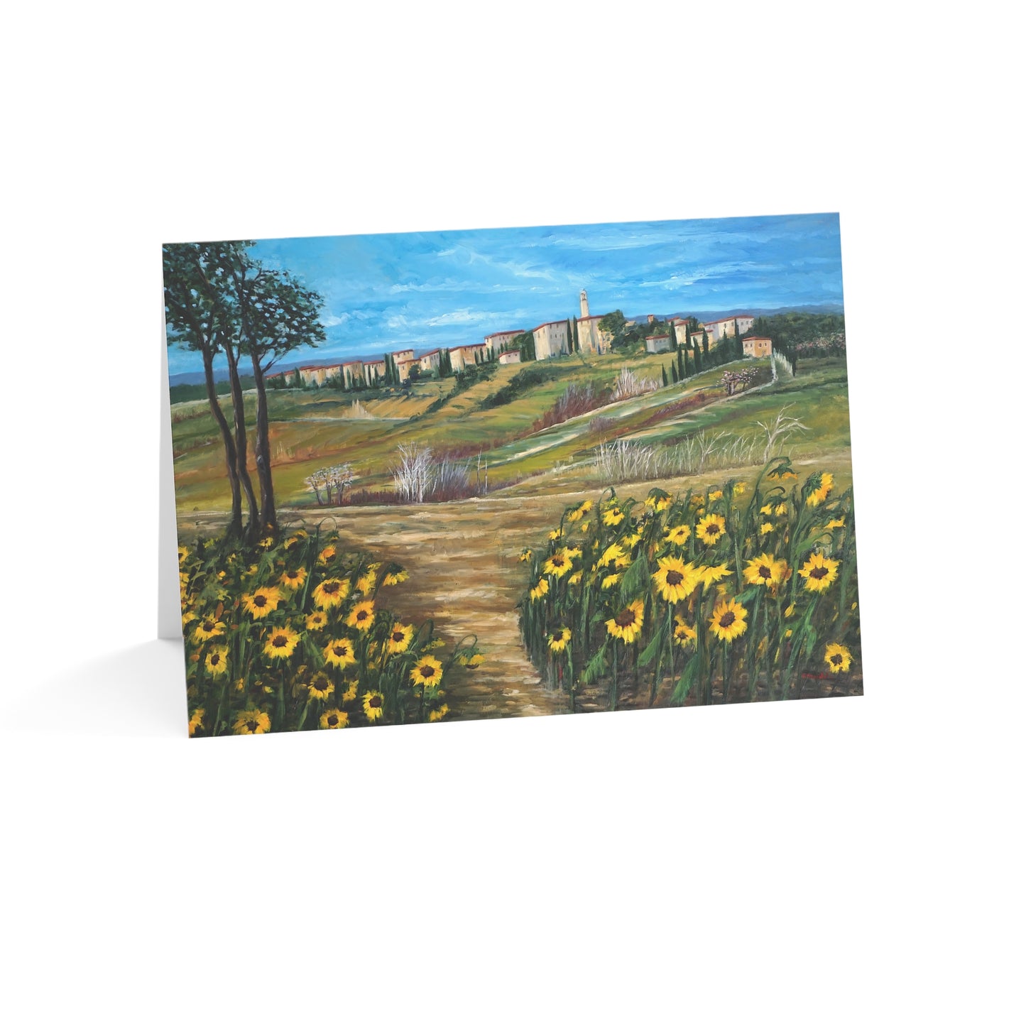 GREETING CARDS (1, 10, 30, and 50pcs) - THE PATH THROUGH THE SUNFLOWER FIELD