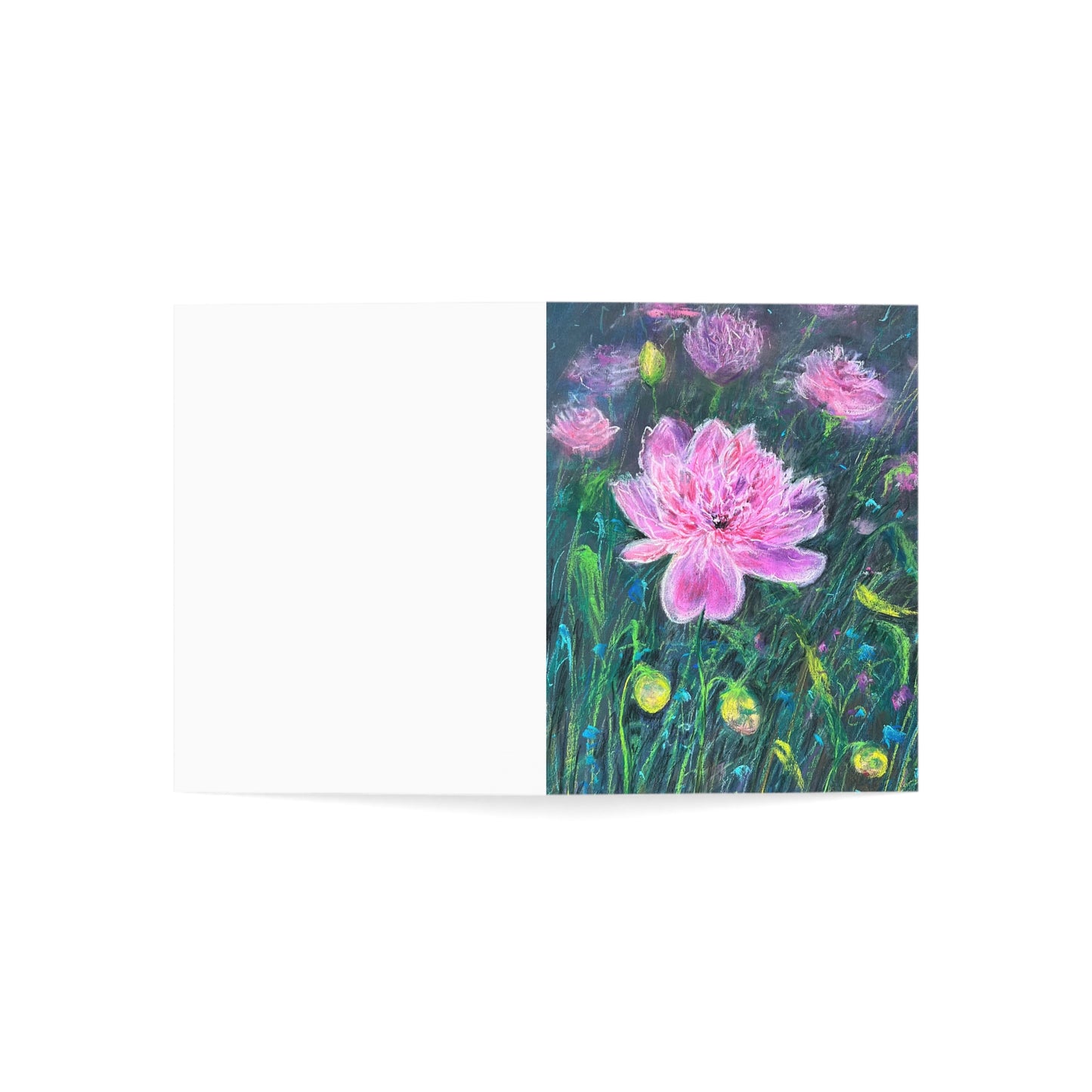 GREETING CARDS (1, 10, 30, and 50pcs) - PINK BLOSSOMS: SERENE ELEGANCE