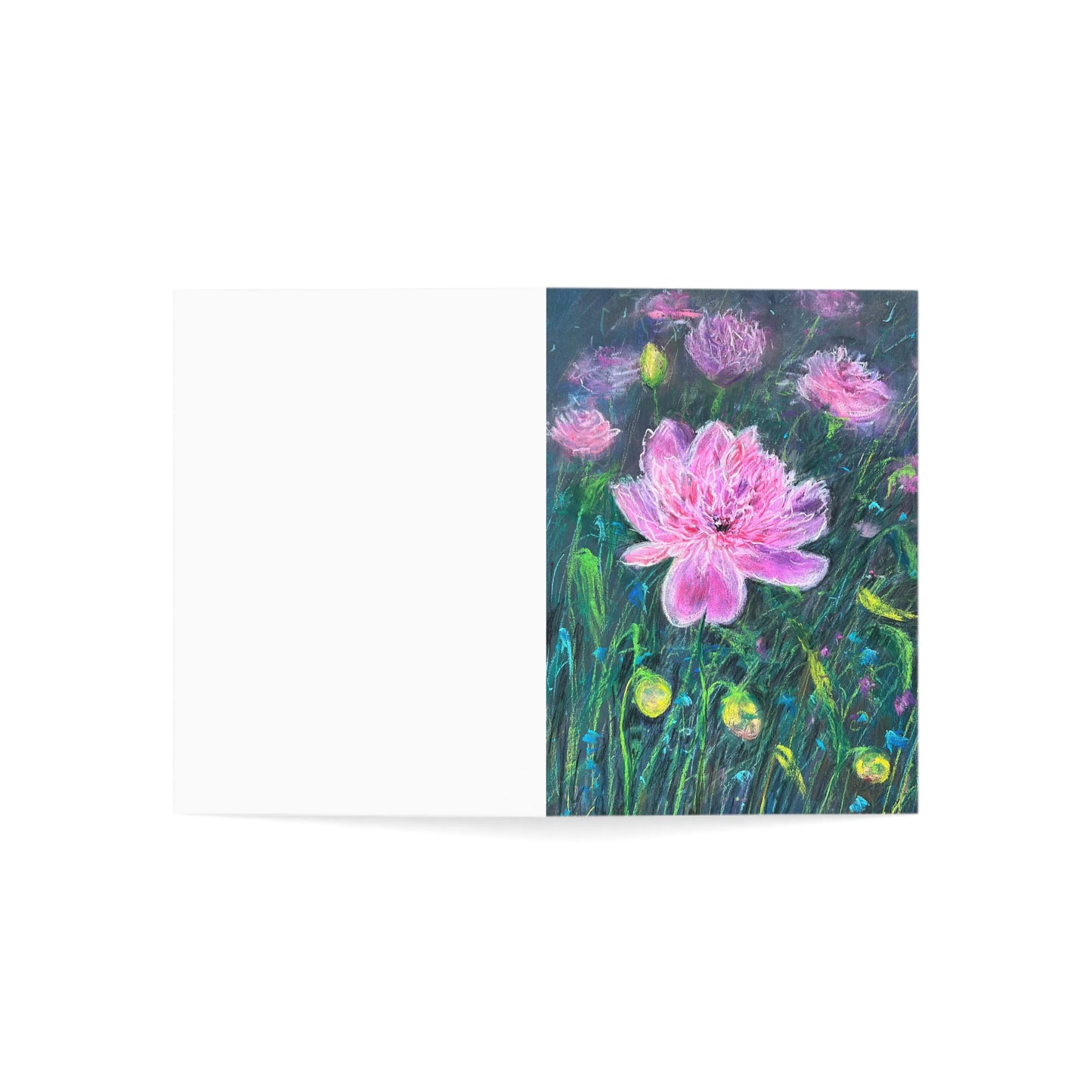 GREETING CARDS (1, 10, 30, and 50pcs) - PINK BLOSSOMS: SERENE ELEGANCE