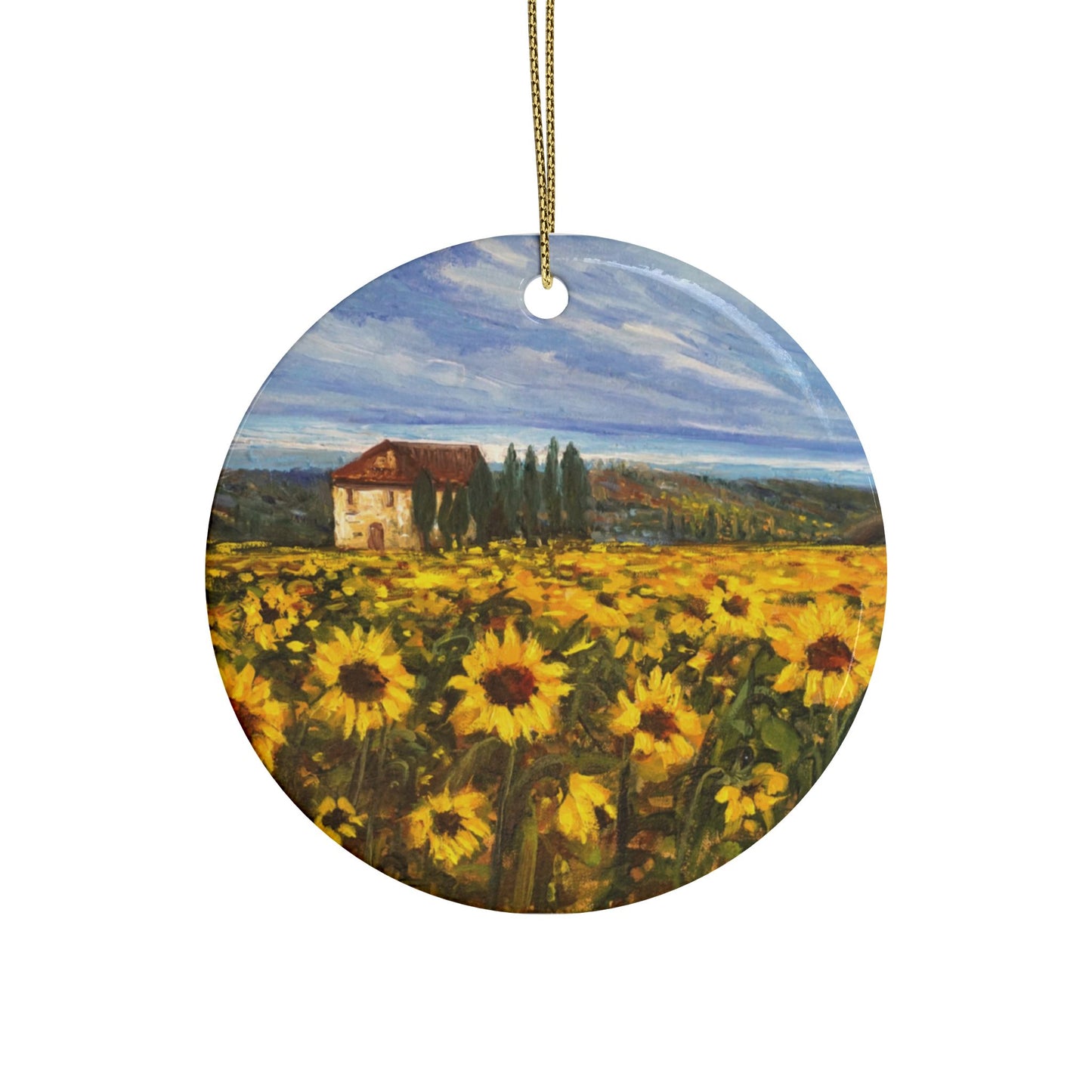 CERAMIC ORNAMENTS - TRANQUILITY: SUNFLOWER FIELD