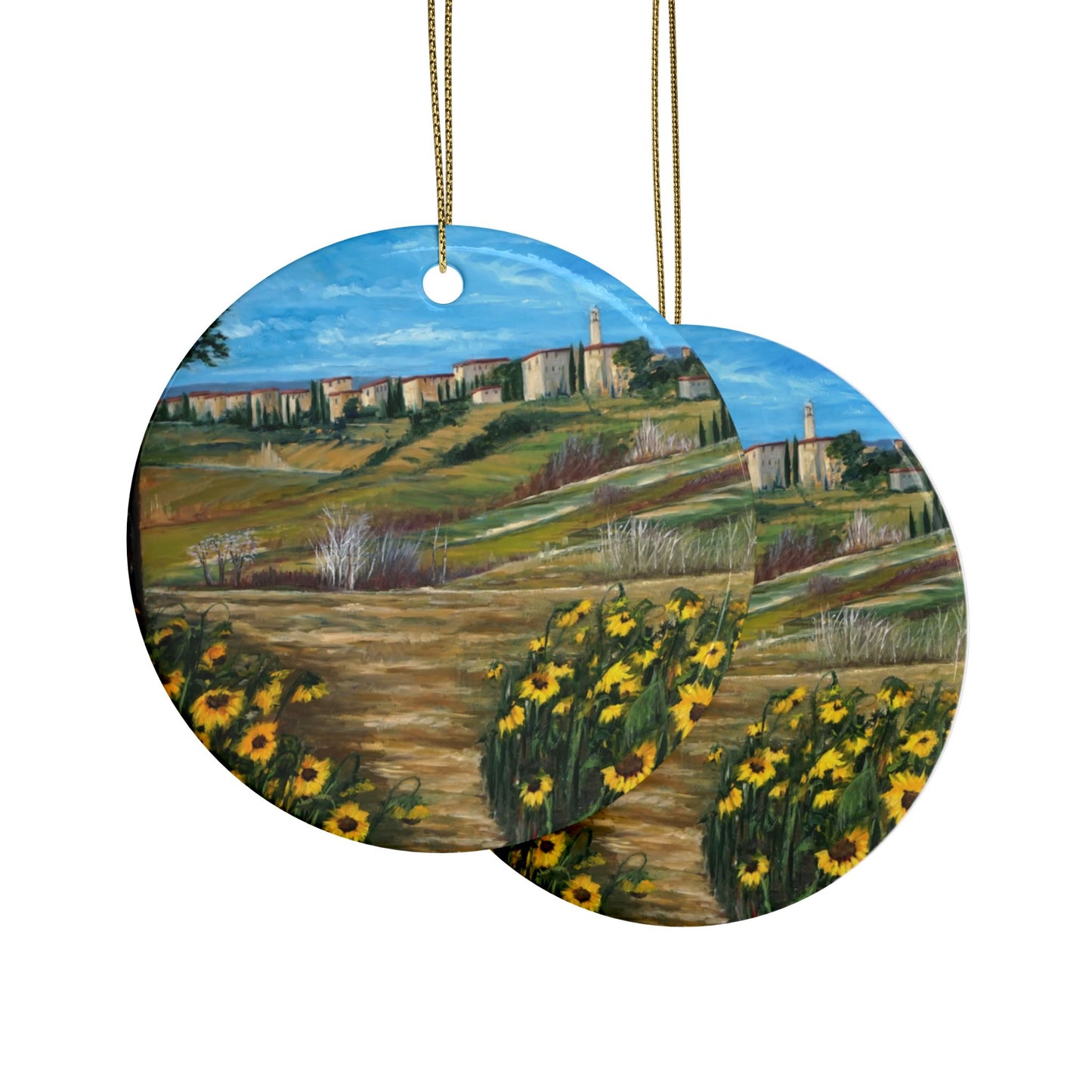 CERAMIC ORNAMENTS - THE PATH THROUGH THE SUNFLOWER FIELD