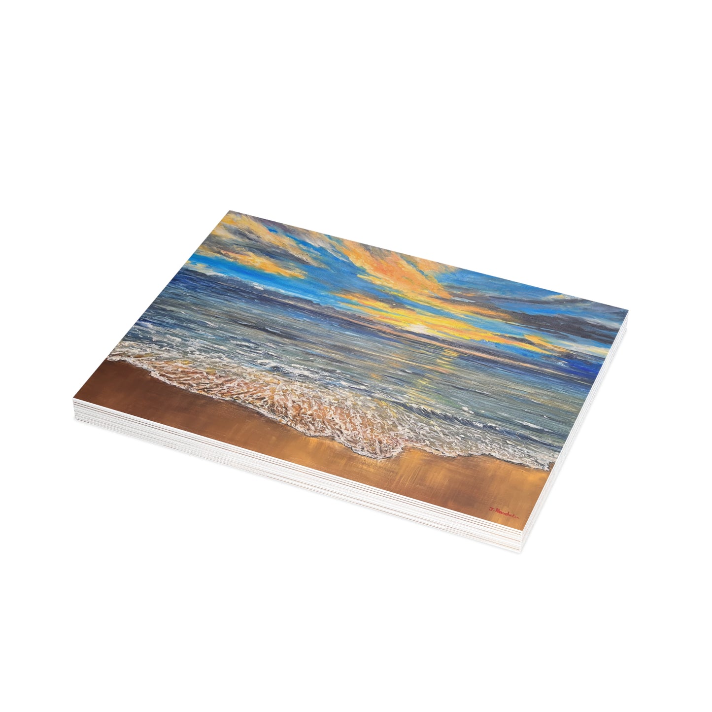 FINE ART POSTCARDS - GOLDEN HORIZON: EMBRACING HAWAII'S BREATHTAKING SUNRISE