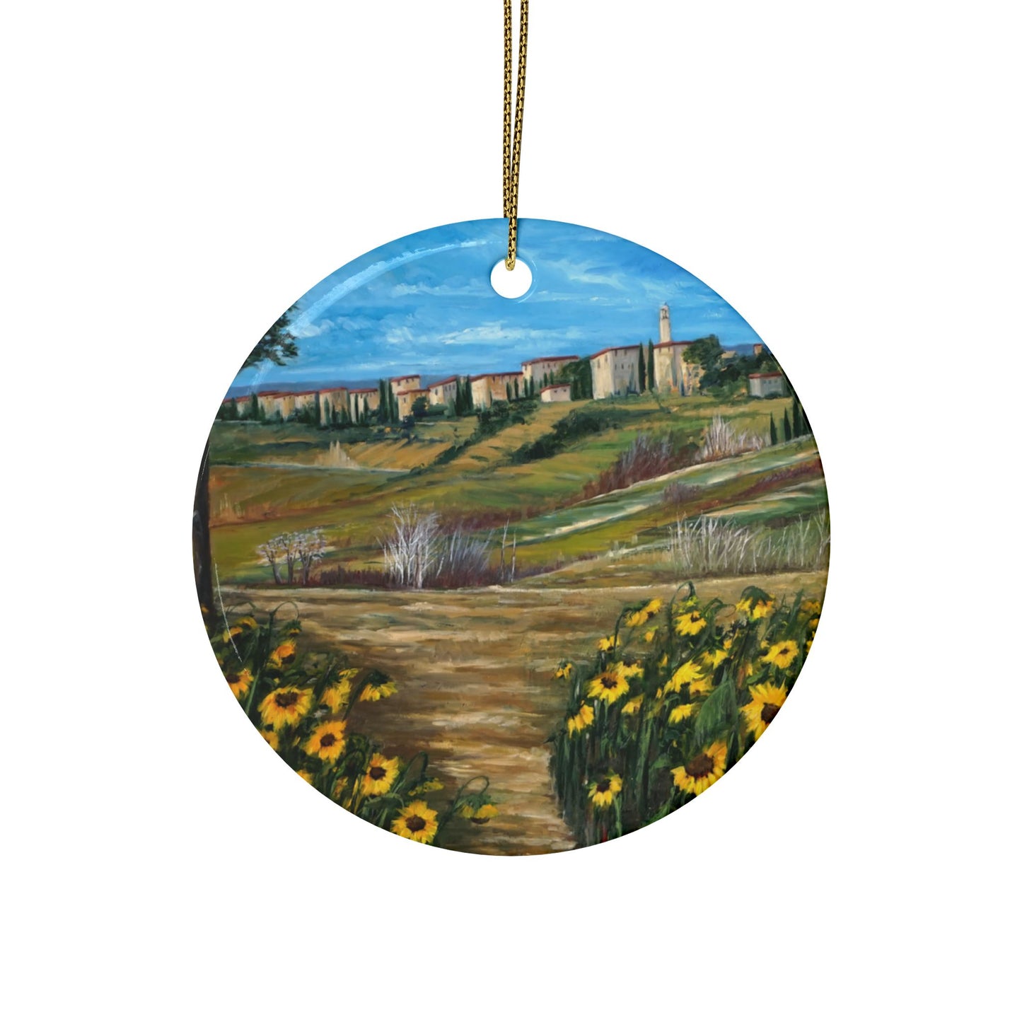 CERAMIC ORNAMENTS - THE PATH THROUGH THE SUNFLOWER FIELD
