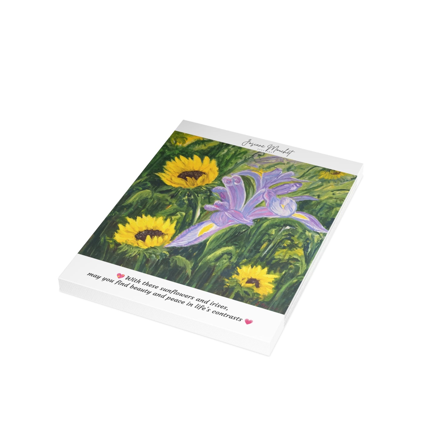 FINE ART POSTCARDS - IRIS AND SUNFLOWERS