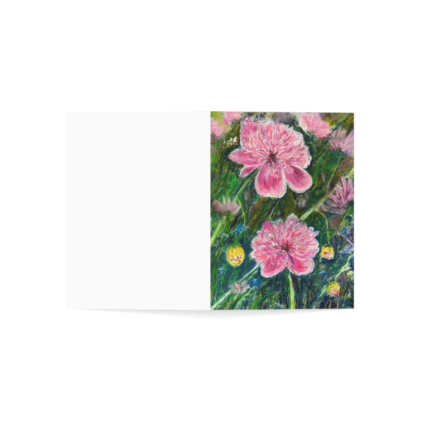 GREETING CARDS (1, 10, 30, and 50pcs) - PINK BLOSSOMS: VIBRANT BLOOM
