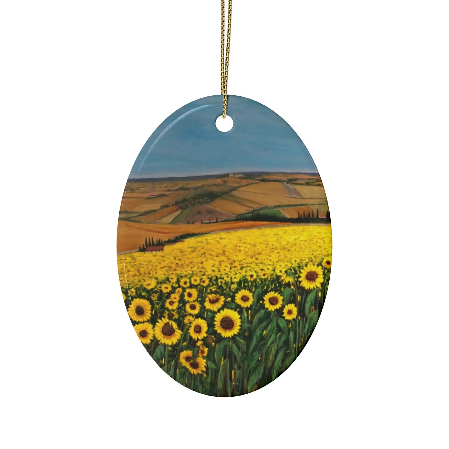 CERAMIC ORNAMENTS - SUNFLOWER FIELD OF TUSCANY