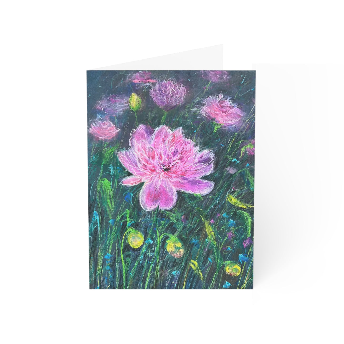 GREETING CARDS (1, 10, 30, and 50pcs) - PINK BLOSSOMS: SERENE ELEGANCE