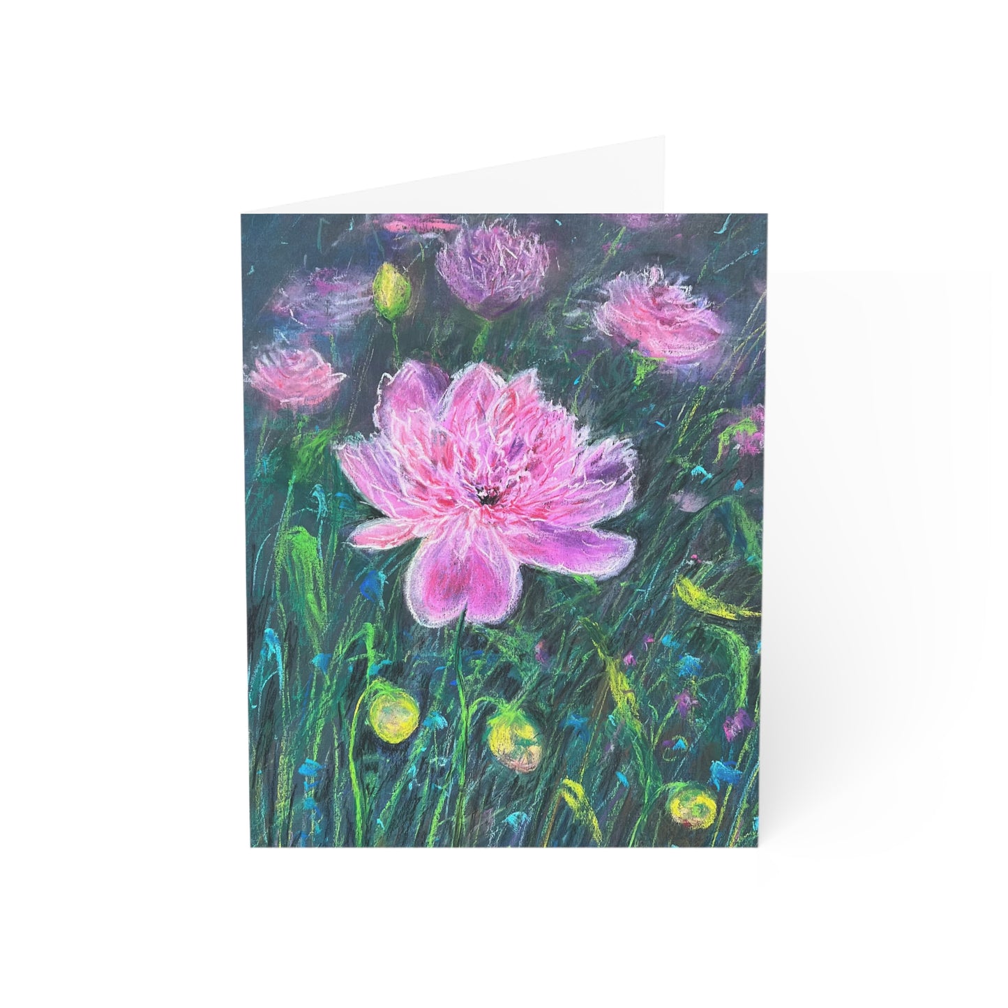 GREETING CARDS (1, 10, 30, and 50pcs) - PINK BLOSSOMS: SERENE ELEGANCE