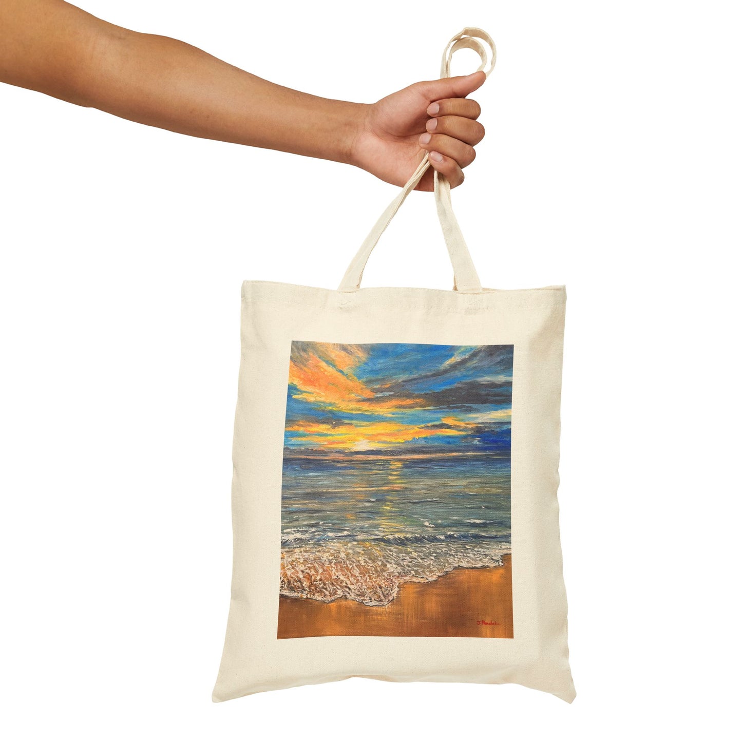 COTTON CANVAS TOTE BAG - GOLDEN HORIZON: EMBRACING HAWAII'S BREATHTAKING SUNRISE