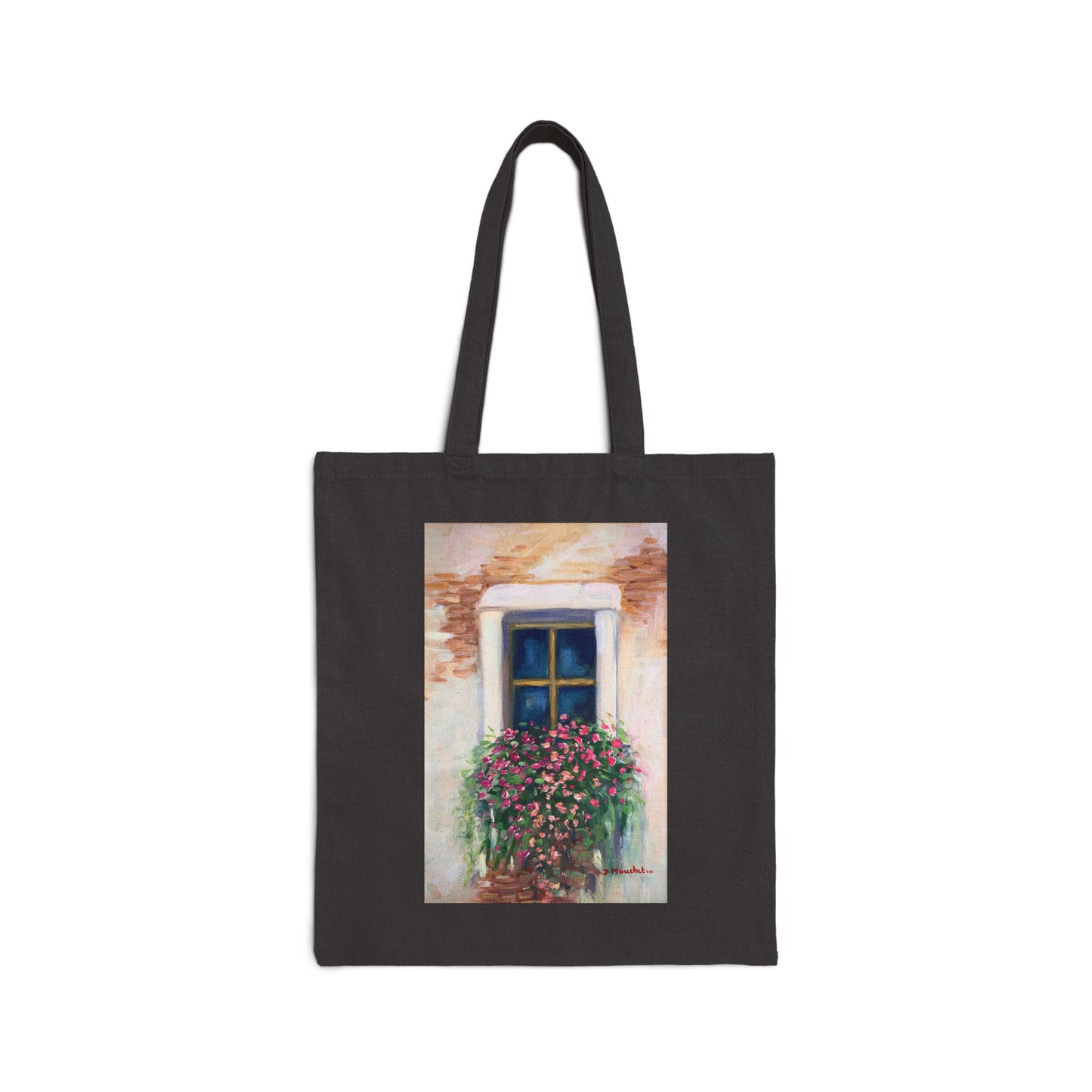 COTTON CANVAS TOTE BAG - CHARMING ITALIAN WINDOW