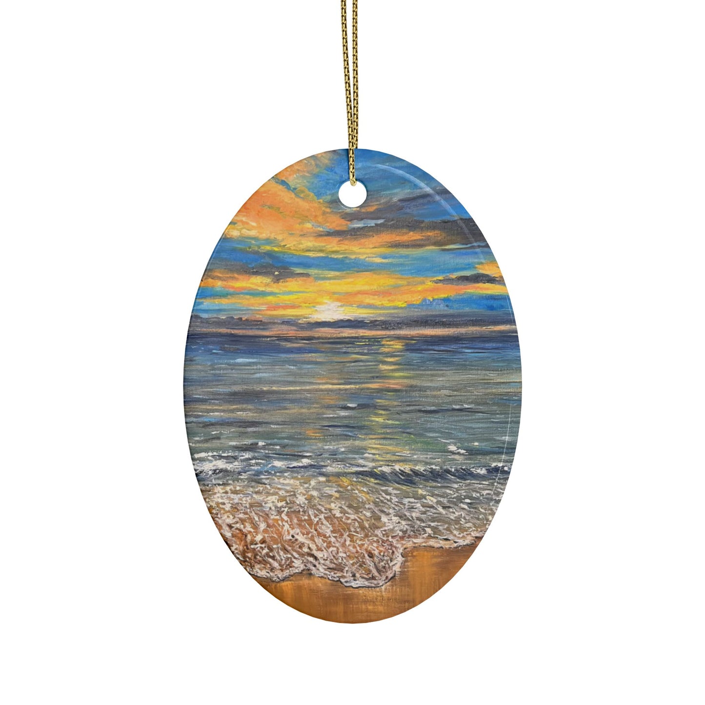 CERAMIC ORNAMENTS - GOLDEN HORIZON: EMBRACING HAWAII'S BREATHTAKING SUNRISE