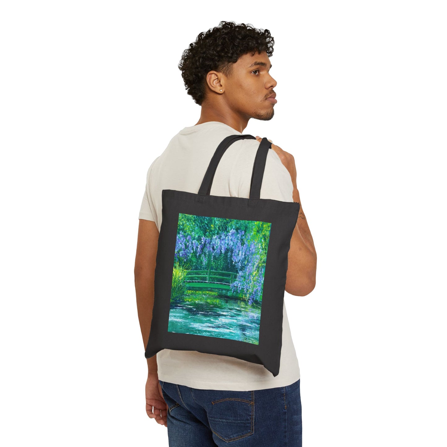 COTTON CANVAS TOTE BAG - NATURE'S REFLECTION: BRIDGES OF SERENITY