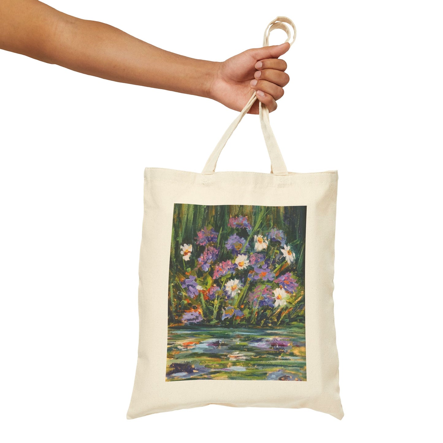 COTTON CANVAS TOTE BAG - BY THE RIVER