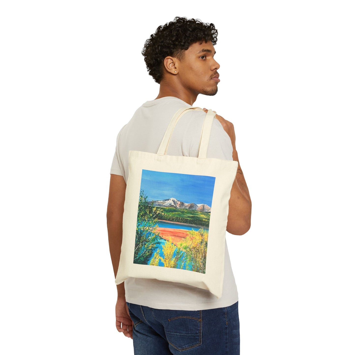 COTTON CANVAS TOTE BAG - PIKES PEAK MOUNTAINS