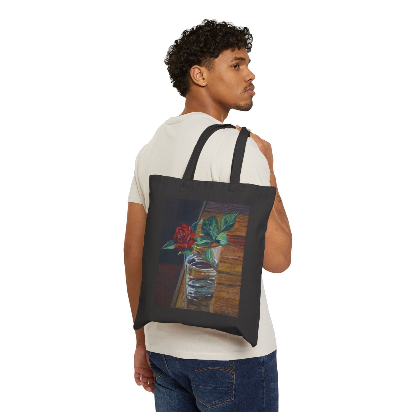 COTTON CANVAS TOTE BAG - THE ROSE