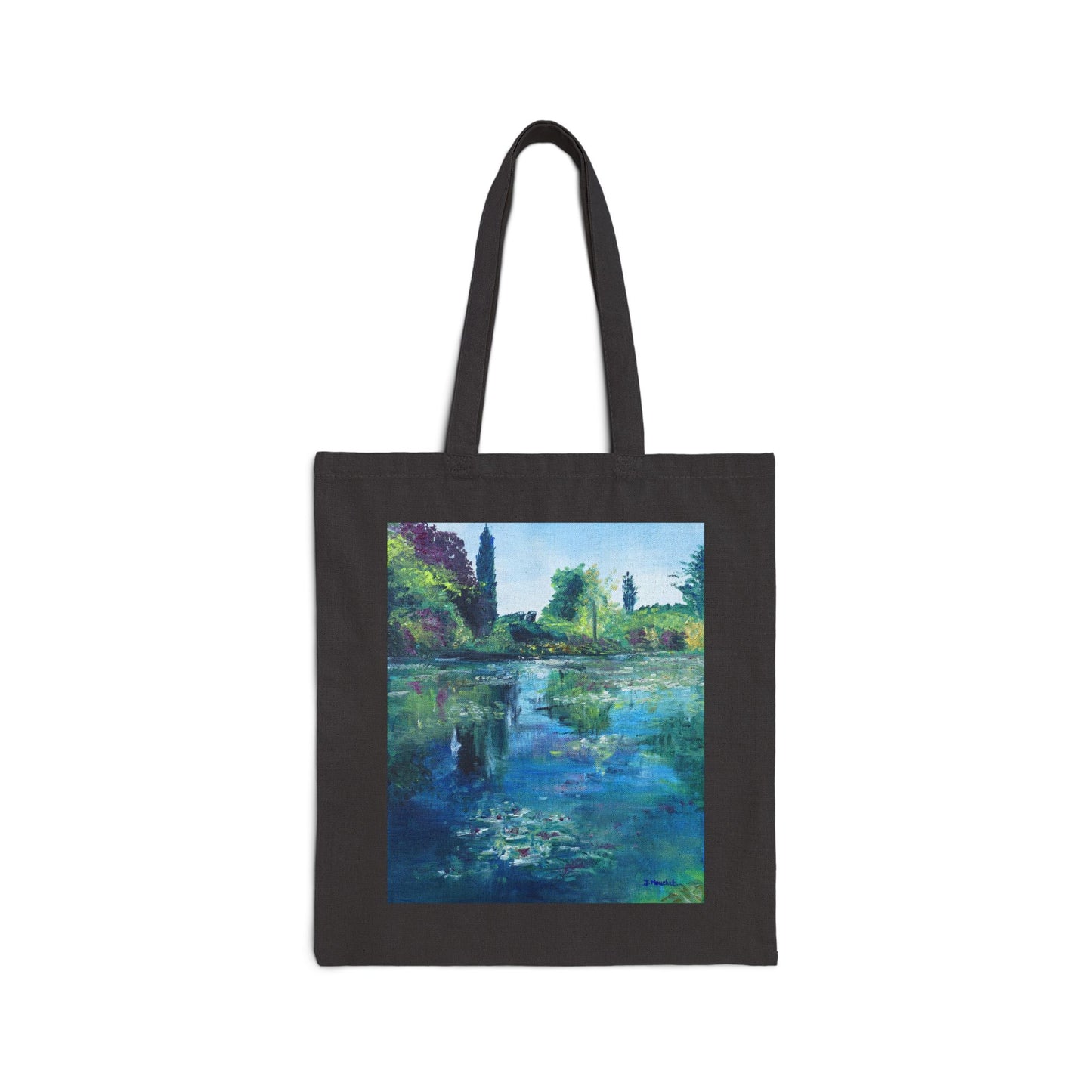 COTTON CANVAS TOTE BAG - WATER LILIES