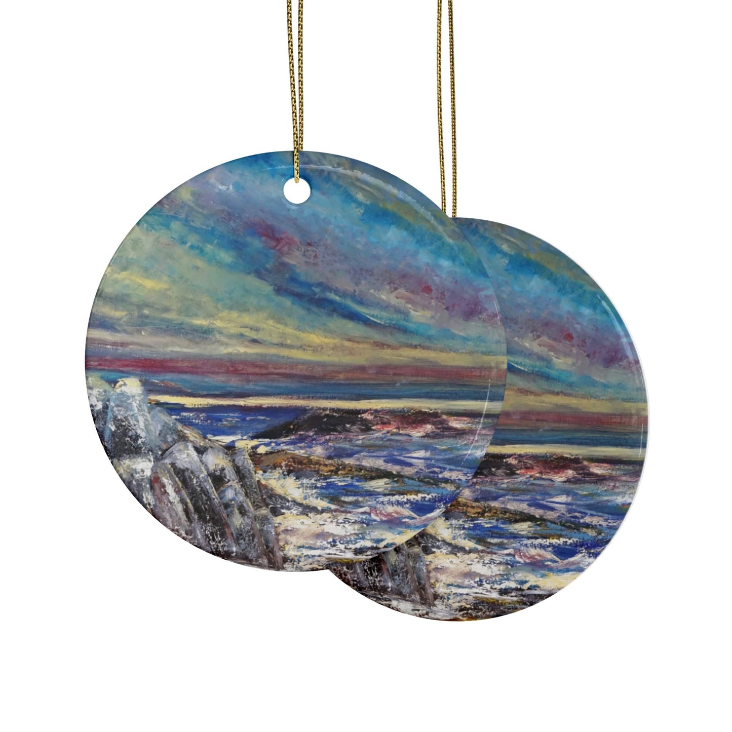 CERAMIC ORNAMENTS - SEASCAPE AT SUNDOWN