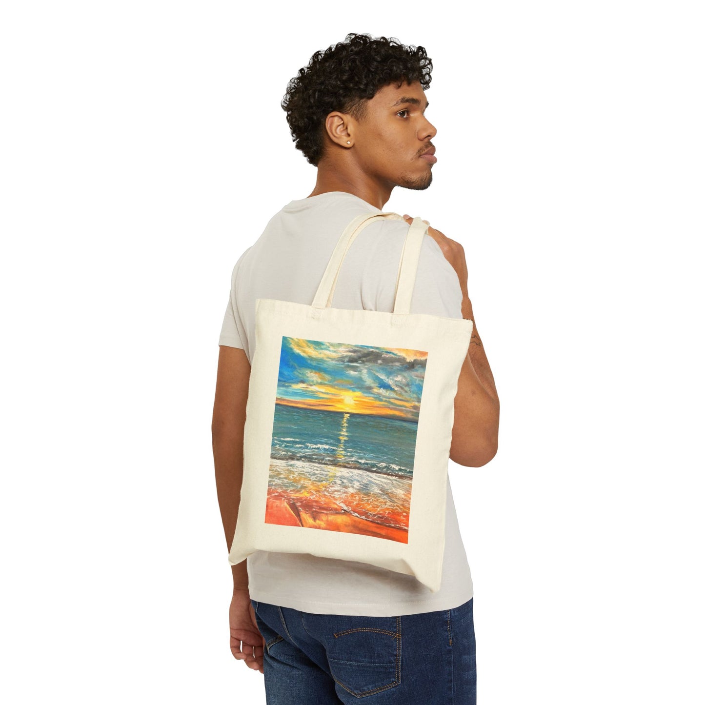 COTTON CANVAS TOTE BAG - PEACEFUL SUNRISE