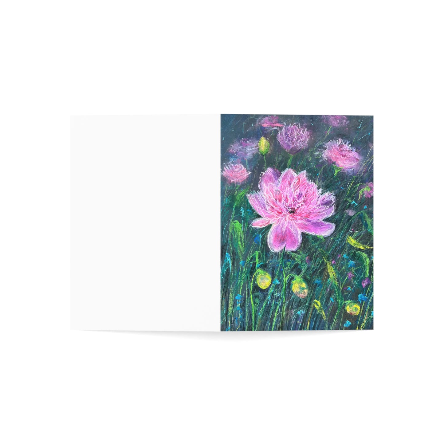 GREETING CARDS (1, 10, 30, and 50pcs) - PINK BLOSSOMS: SERENE ELEGANCE