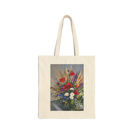 COTTON CANVAS TOTE BAG - BOUQUET OF WILD FLOWERS