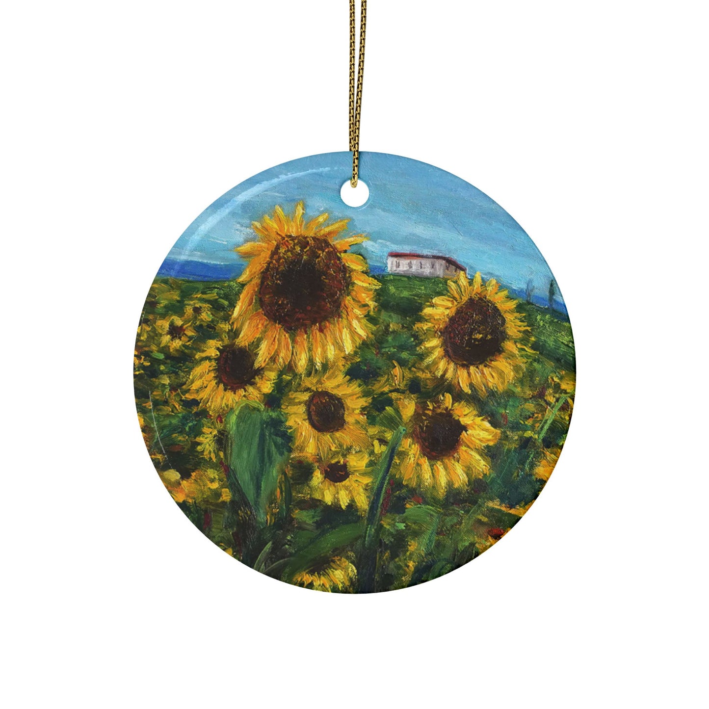 CERAMIC ORNAMENTS -HAPPINESS: A SUNFLOWER HAVEN