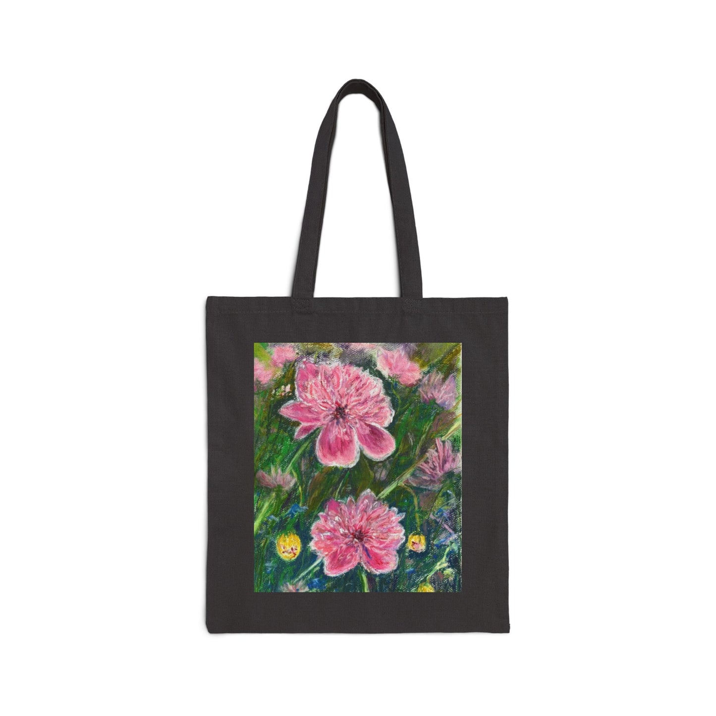 COTTON CANVAS TOTE BAG - PINK BLOSSOMS: VIBRANT BLOOM