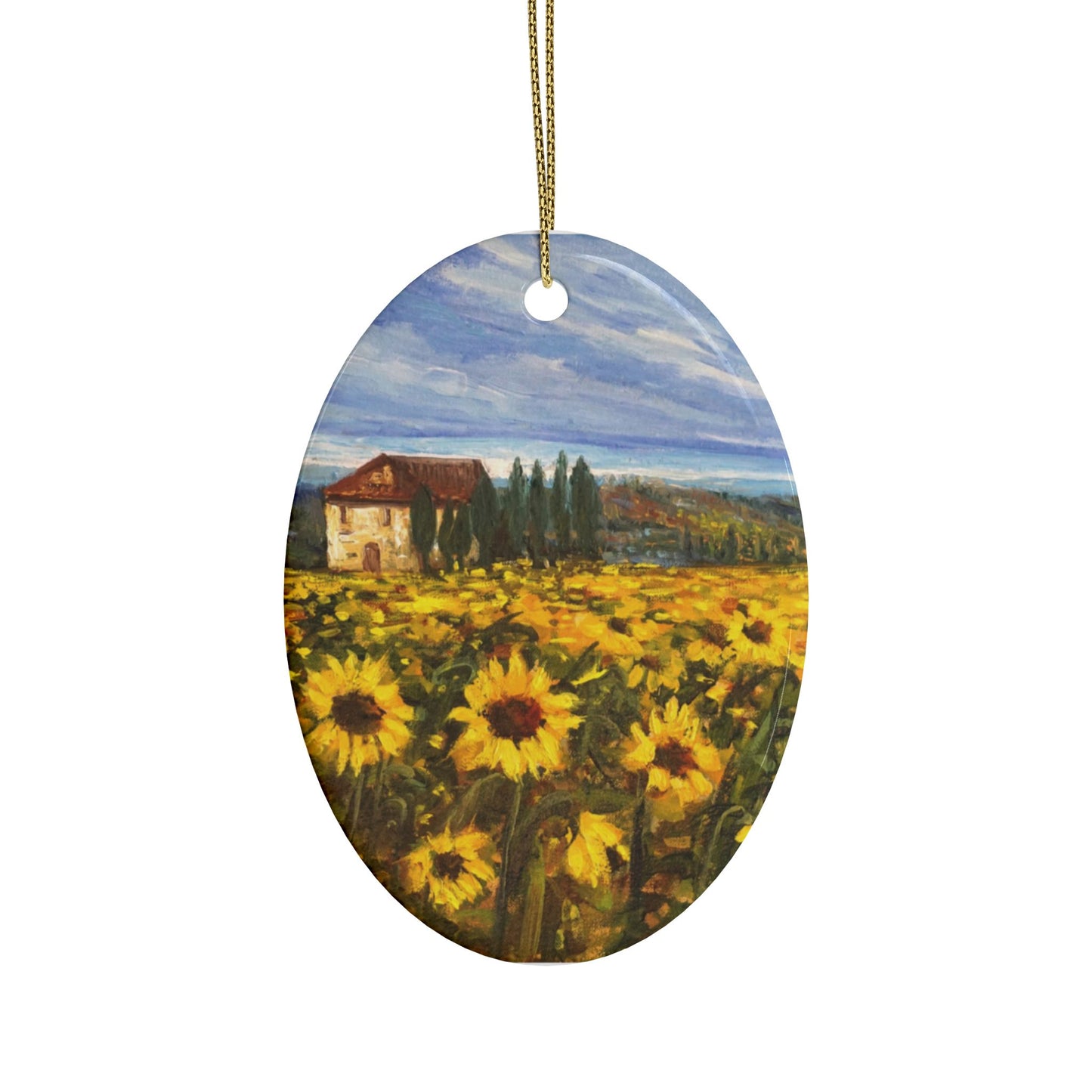 CERAMIC ORNAMENTS - TRANQUILITY: SUNFLOWER FIELD