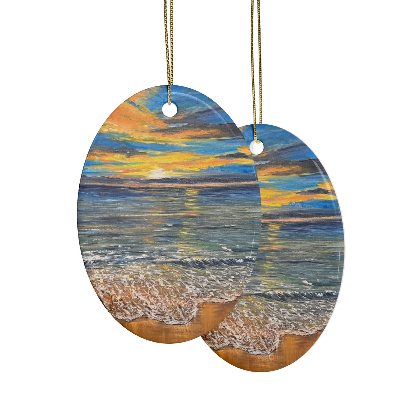 CERAMIC ORNAMENTS - GOLDEN HORIZON: EMBRACING HAWAII'S BREATHTAKING SUNRISE