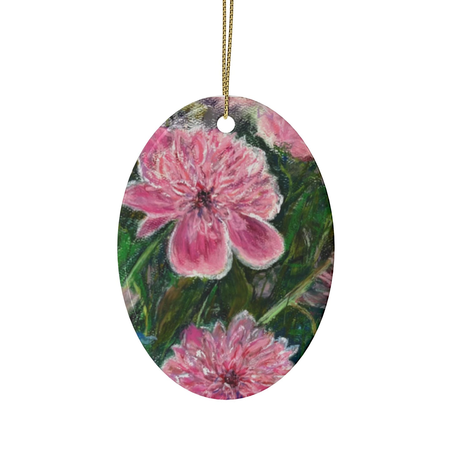 CERAMIC ORNAMENTS - PINK BLOSSOMS: VIBRANT BLOOM