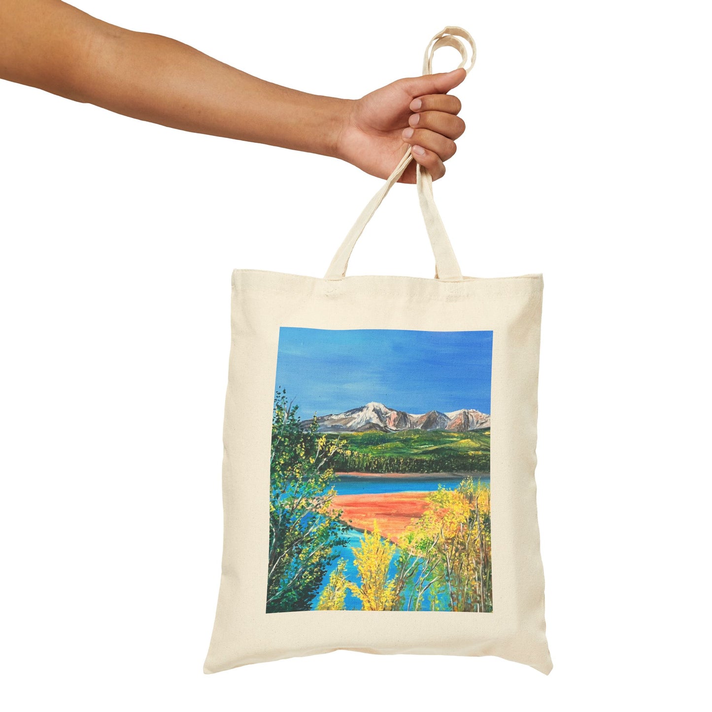 COTTON CANVAS TOTE BAG - PIKES PEAK MOUNTAINS