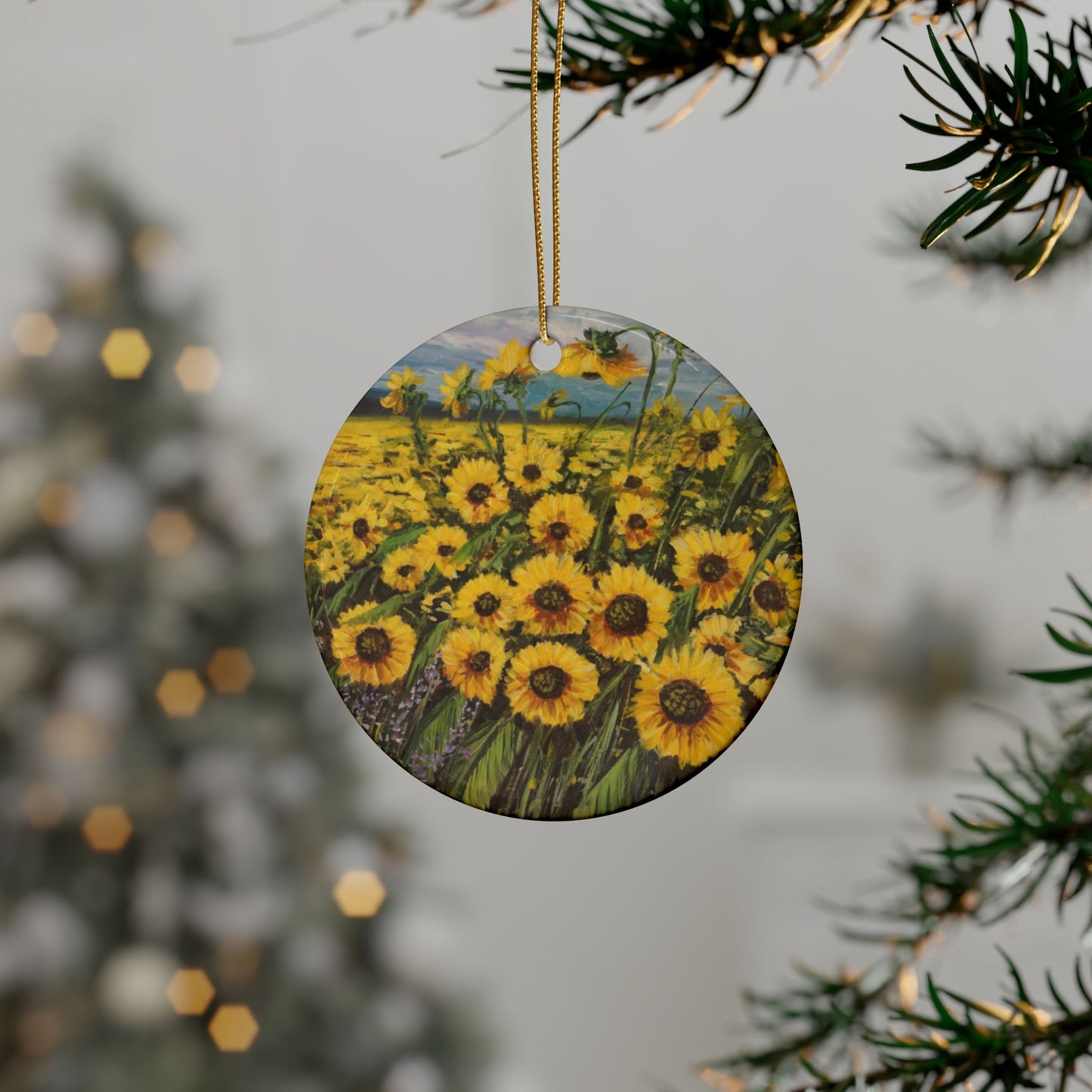 CERAMIC ORNAMENTS - SUNFLOWERS