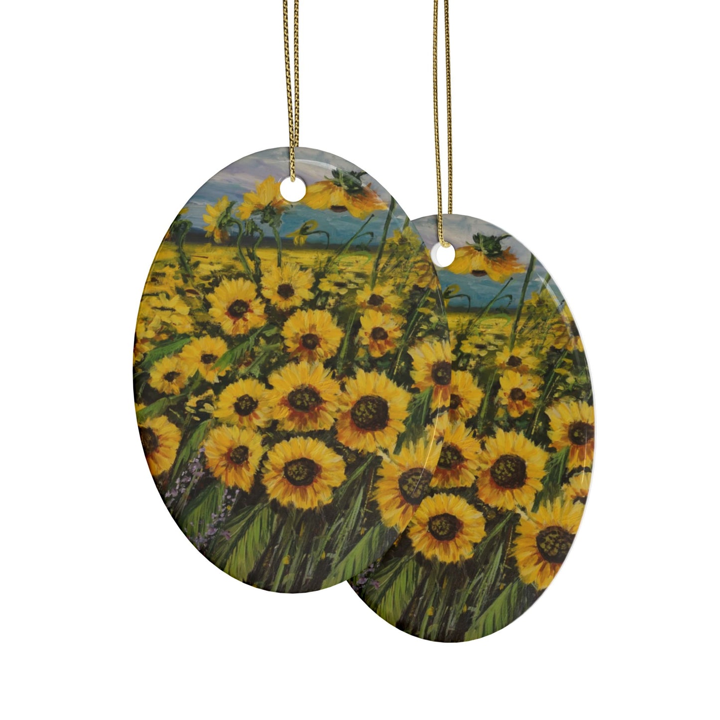 CERAMIC ORNAMENTS - SUNFLOWERS