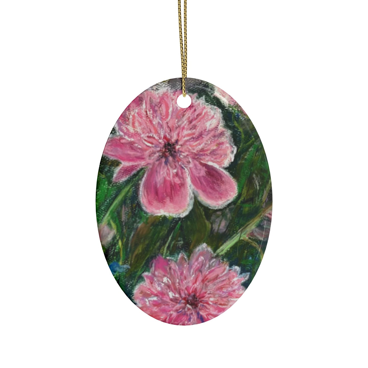 CERAMIC ORNAMENTS - PINK BLOSSOMS: VIBRANT BLOOM