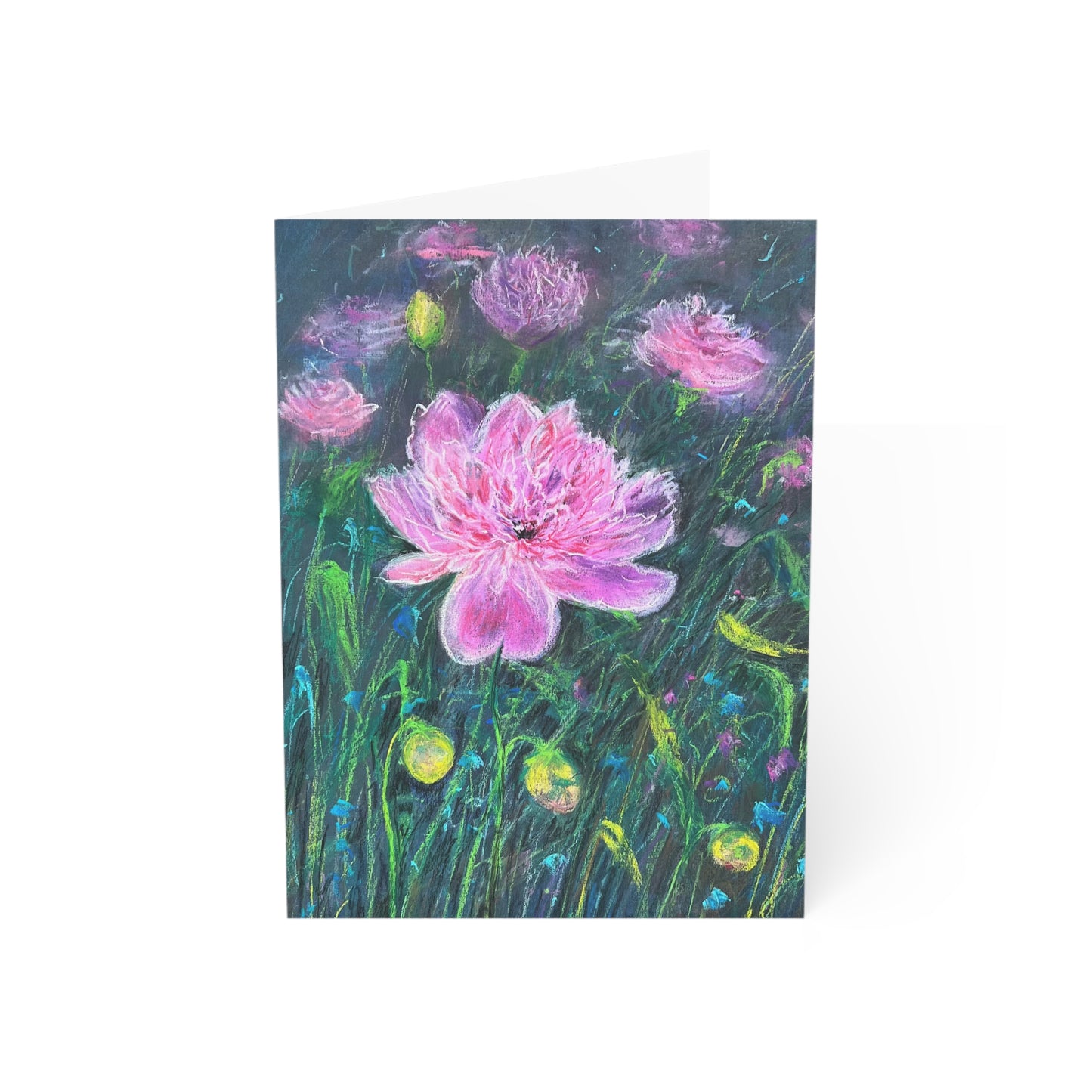 GREETING CARDS (1, 10, 30, and 50pcs) - PINK BLOSSOMS: SERENE ELEGANCE