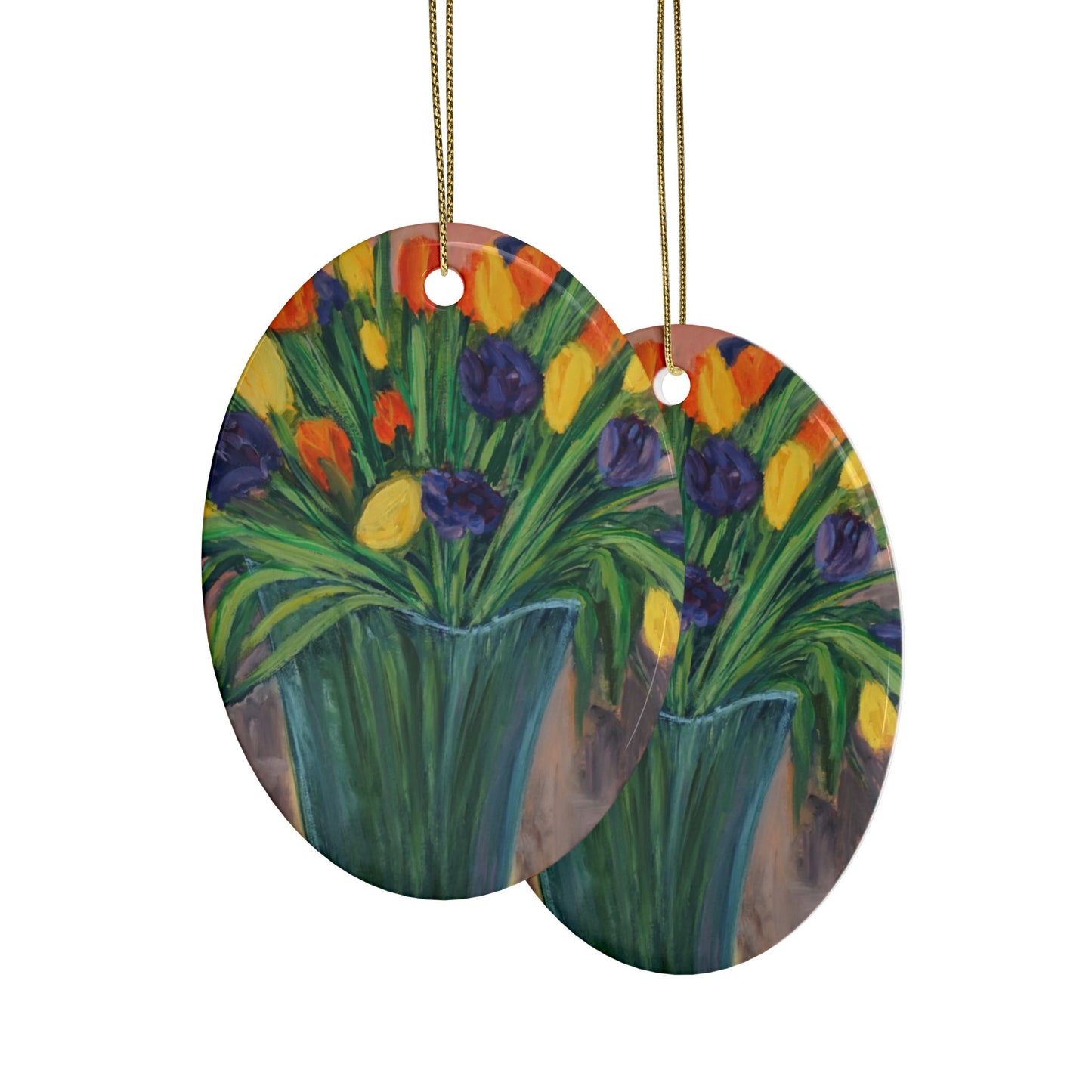 CERAMIC ORNAMENTS -BIRTHDAY TULIPS