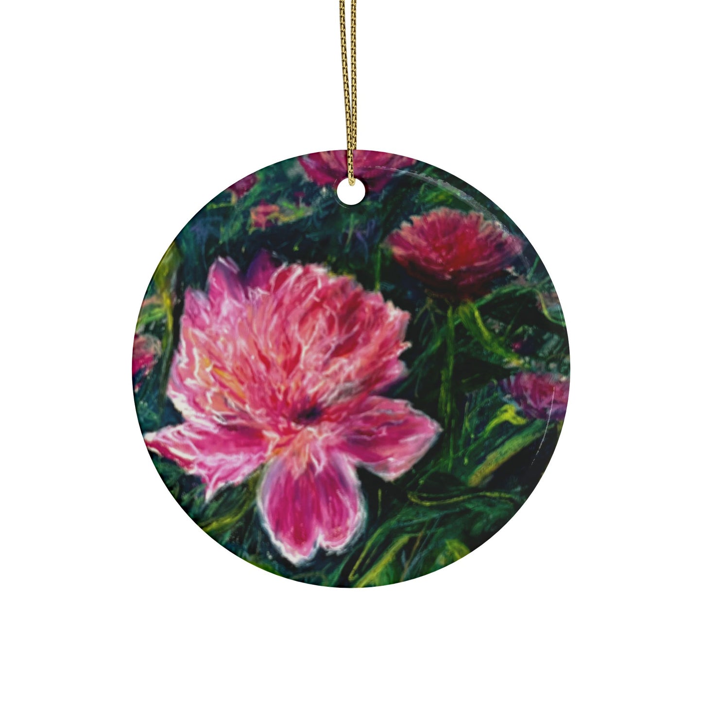 CERAMIC ORNAMENTS - PINK BLOSSOMS: DELICATE PETALS